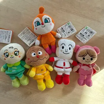 프리티 비즈 호빵맨 봉제 인형 5체 세트