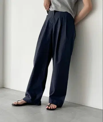 CANAL JEAN Elmar 코튼 더블 턱 팬츠