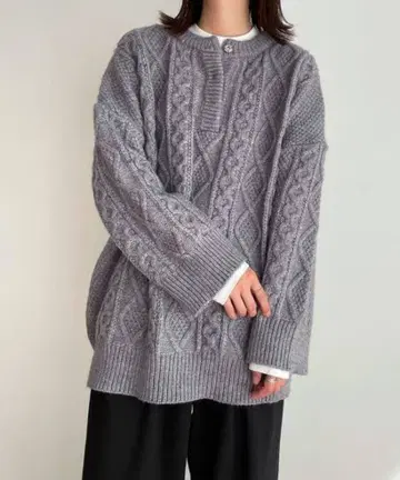 CANAL JEAN El mar 케이블 헨리넥 니트