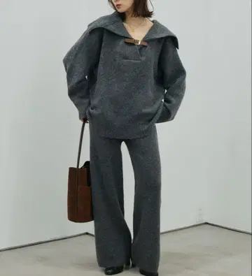 벨트 디자인 폴로 니트 & 니트 팬츠 SET UP lumier