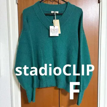 [ 새상품 ] stadioCLIP 그린 V넥 여성용 니트