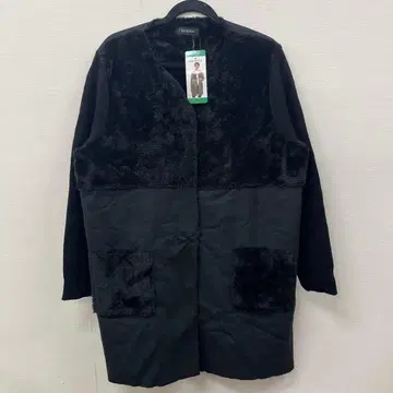 REI RISEE 노카라 롱 코트 XL 블랙 보아 x 스웨이드 느낌