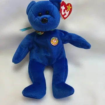 TY 비니 베이비스 베어 곰 파랑 쿠라비 7월 7일생 22cm