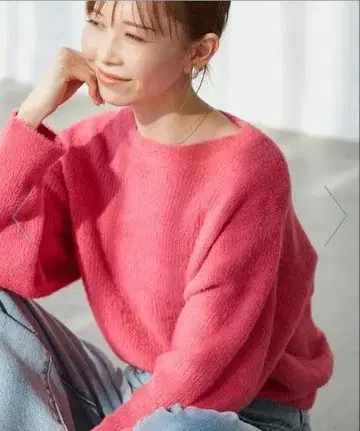 택 포함 새상품 로페피크닉 복슬복슬 MIX 페더 니트 풀오버