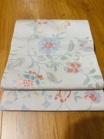 꽃무늬 후쿠로 오비 옅은 색감