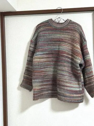 ZARA 오버 사이즈 니트 컬러풀 퍼플 핑크