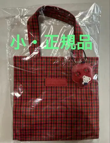 택 포함 미사용 새상품 파밀리아 토트백 소 빨간색 계열 파밀리아 체크