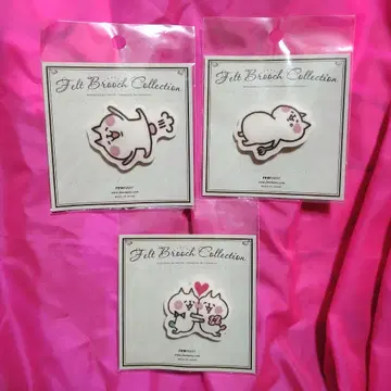 카나헤이 카나헤이의 작은 동물 네-네-고양이 펠트 핀 배지 세트