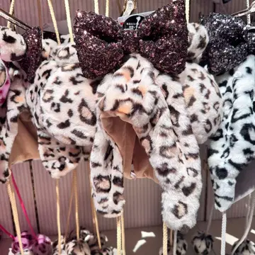 디즈니 팬 캡 레오파드 무늬 브라운