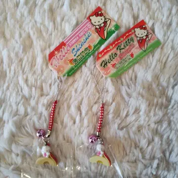 지역 한정 키티 신슈 한정판 토끼 사과 끈 스트랩 2개 세트 레어