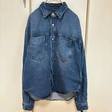 [ NOBLE ] 현행 모델 데님 셔츠 페이드 컬러 빅 포켓 셔츠