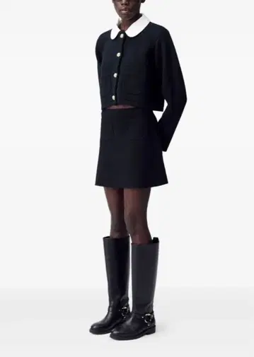 Claudie Pierlot 크롭 가디건, A라인 미니 스커트