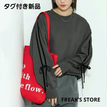 택 포함 새상품 프릭스스토어 벨로아 리본 라인 속기모 맨투맨