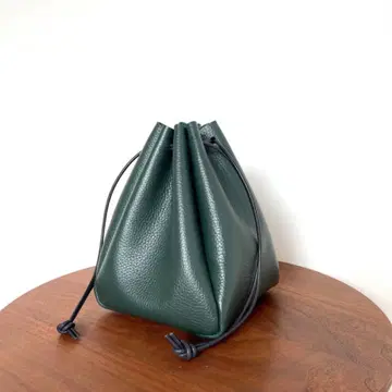 tou. 소가죽 복조리 백 그린