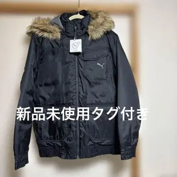 PUMA 블랙 다운 자켓 퍼 부착