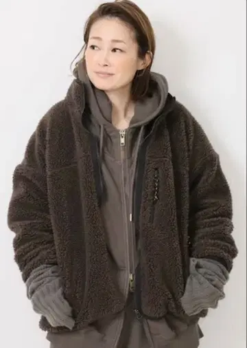 두지엠 클라세 더블 지퍼 보아 블루종 브라운 새상품급