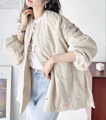 클래식 엘프 x Java 사이드 지퍼 노카라 블루종