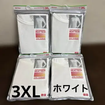 유니클로 히트텍 크루넥T 긴팔 3XL 4장 화이트