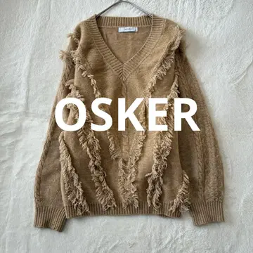 [ OSKER ] V넥 니트 스웨터 카멜