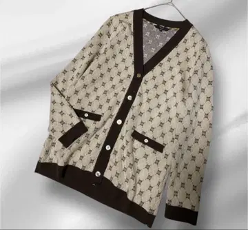 빅 사이즈! DAKS 근년 상품/울/가디건/하자품