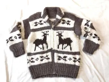 캐나다제 카우친 스웨터 가디건 Hand Knit