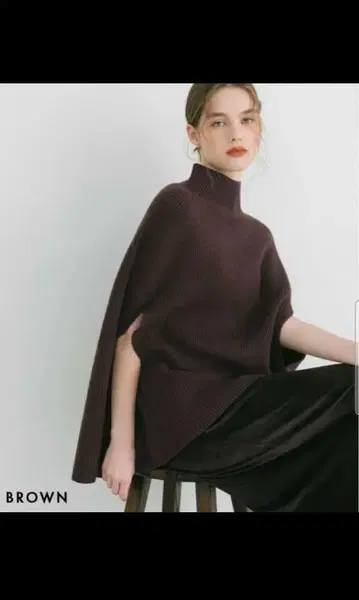 basement online MIYU DESIGN 케이프 니트 브라운