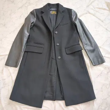 맥피 투모로우랜드 램 가죽 절개 체스터 코트 38