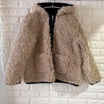 EVRIS 리버서블 후드 보아 블루종 블랙