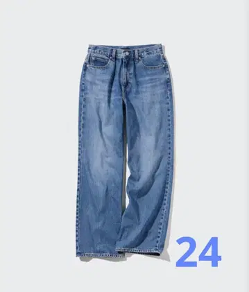 UNIQLO 와이드 스트레이트 청바지 블루 24