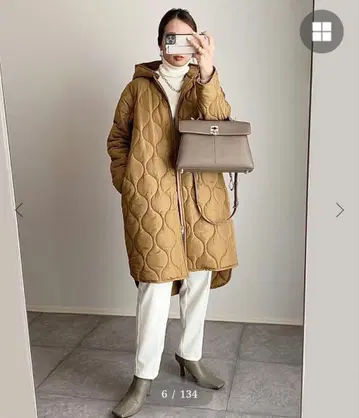 엠마 테일러 퀼팅 코트 카멜 3way 36