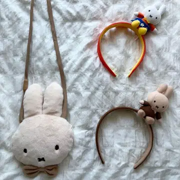 미피 봉제 인형 머리띠 목걸이 미니백 3종 세트