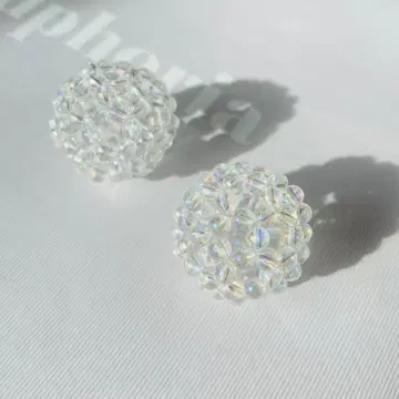 오로라 수정 풀러렌 3mm 구슬 2개 세트