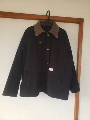 코듀로이 스탠드 카라 블랙 자켓 점퍼 면 코튼