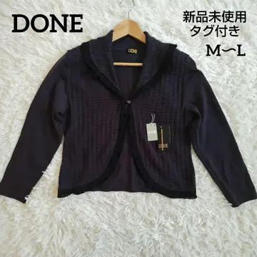 [택 포함 새상품] DONE 가디건 일본제 니트 그레이 레이스 요시노후지