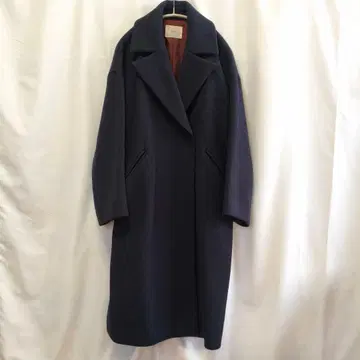 IENA MANTECO 오버 사이즈 체스터 코트 네이비