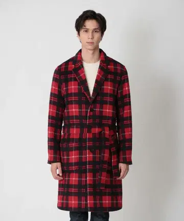 [ 미사용 ] [ LOVELESS ] 타탄 체크 가운 코트 M 택 포함