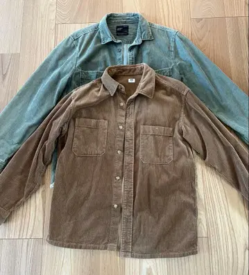 코듀로이 긴팔 셔츠 2종 세트 ZARA 카키 UNIQLO 브라운