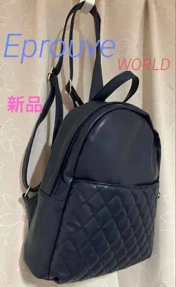 새상품 미사용 Eprouve 에프로브 네이비 퀼팅 백팩 WORLD