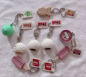 캡슐 토이 음식 모티브 키링 세트