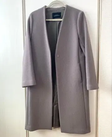 새상품급 노카라 롱 코트 울 그레이지 애로우즈 그린라벨