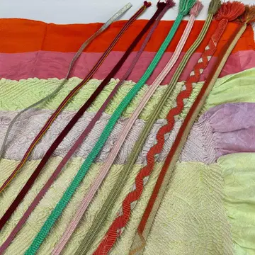 오비 고정 띠와 오비 장식 천 세트