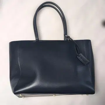 VORQIT 토트백 소가죽 천연 가죽 비즈니스 네이비