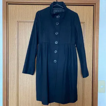 롱 코트 벨트 포함 블랙