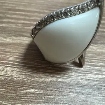 화이트 에나멜 실버 반지