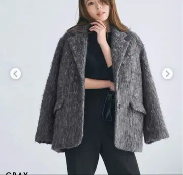 Basement online 모헤어 샤기 자켓 그레이