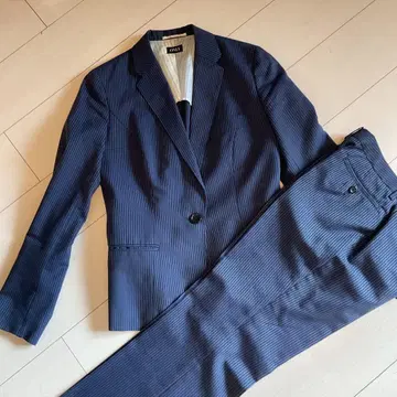 ONLY 네이비 스트라이프 팬츠 수트 셋업 상하의