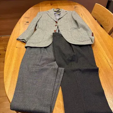 블레이저와 다크 그레이 슬랙스, 하운드투스 슬랙스, 체크 셔츠 세트