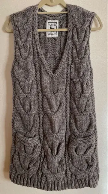 estelle 페루 니트 알파카 울 100% 큼직한 니트 그레이