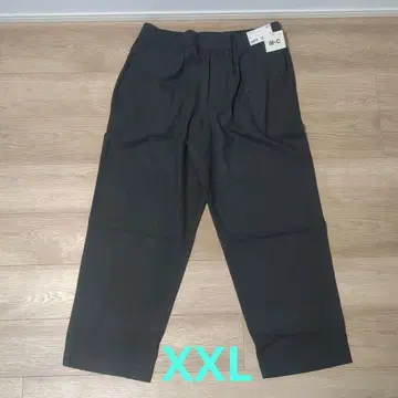 유니클로 이지 와이드 테이퍼드 팬츠 다크 그레이 XXL