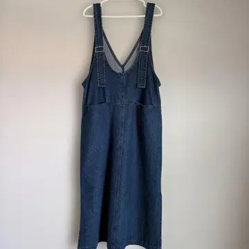 더블 프론트 데님 오버롤 스커트